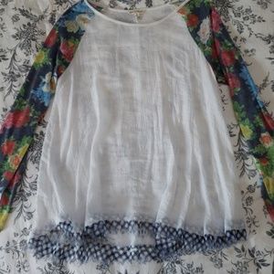 Flowy floral and sheer top